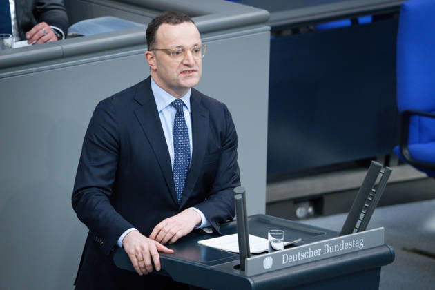 German Bundestag, 64th plenary session Jens Spahn CDU in portrait during his speech on the agenda item government statement on the European Council at the 64th session of the German Bundestag in Berlin, 18 03 2026 Berlin Berlin Germany