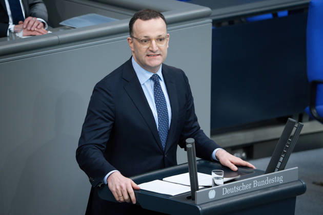 German Bundestag, 64th plenary session Jens Spahn CDU in portrait during his speech on the agenda item government statement on the European Council at the 64th session of the German Bundestag in Berlin, 18 03 2026 Berlin Berlin Germany