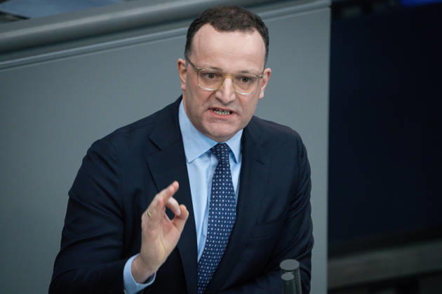 German Bundestag, 64th plenary session Jens Spahn CDU in portrait during his speech on the agenda item government statement on the European Council at the 64th session of the German Bundestag in Berlin, 18 03 2026 Berlin Berlin Germany