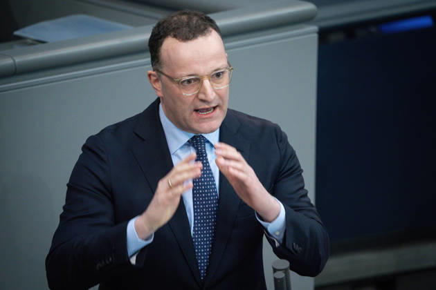 German Bundestag, 64th plenary session Jens Spahn CDU in portrait during his speech on the agenda item government statement on the European Council at the 64th session of the German Bundestag in Berlin, 18 03 2026 Berlin Berlin Germany