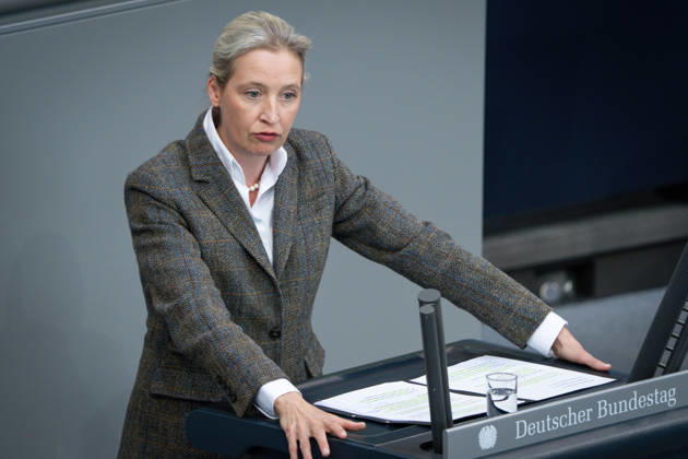 German Bundestag, 64th plenary session Alice Weidel AfD in portrait during her speech on the agenda item government statement on the European Council at the 64th session of the German Bundestag in Berlin, 18 03 2026 Berlin Berlin Germany