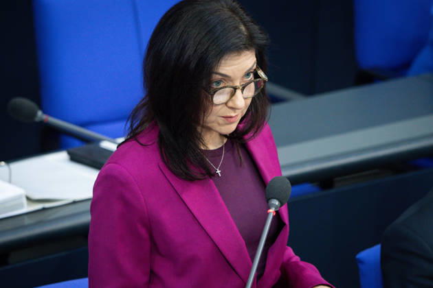 German Bundestag, 64th plenary session Katherina Reiche, Federal Minister for Economic Affairs and Energy during questioning of the Federal Government BMWE and BMV at the 64th session of the German Bundestag in Berlin, 18 03 2026 Berlin Berlin Germany