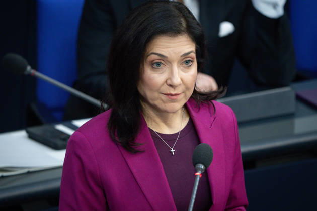 German Bundestag, 64th plenary session Katherina Reiche, Federal Minister for Economic Affairs and Energy during questioning of the Federal Government BMWE and BMV at the 64th session of the German Bundestag in Berlin, 18 03 2026 Berlin Berlin Germany