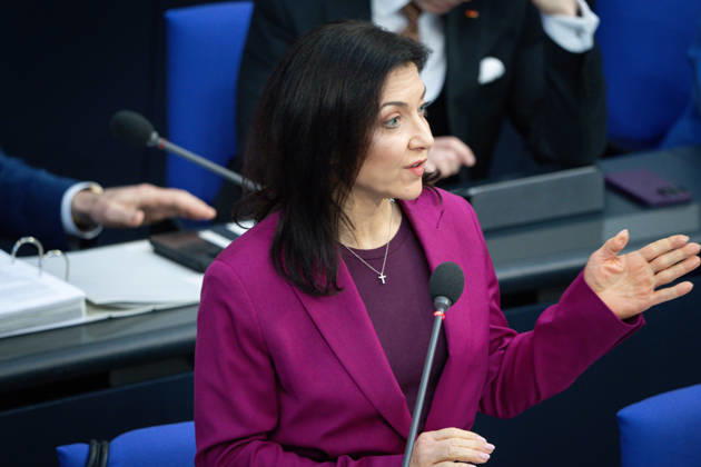 German Bundestag, 64th plenary session Katherina Reiche, Federal Minister for Economic Affairs and Energy during questioning of the Federal Government BMWE and BMV at the 64th session of the German Bundestag in Berlin, 18 03 2026 Berlin Berlin Germany