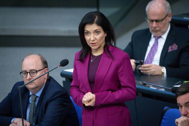 German Bundestag, 64th plenary session Katherina Reiche, Federal Minister for Economic Affairs and Energy during questioning of the Federal Government BMWE and BMV at the 64th session of the German Bundestag in Berlin, 18 03 2026 Berlin Berlin Germany