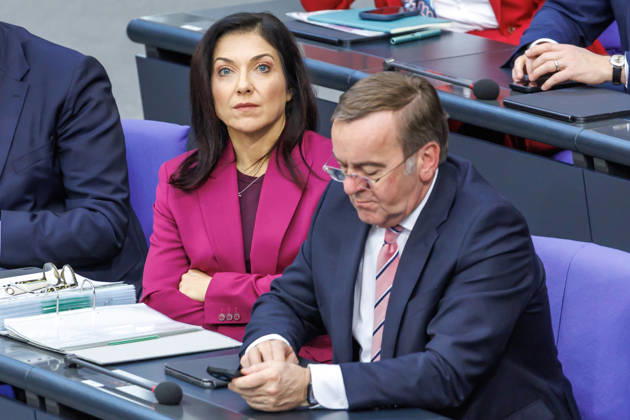 Bundestag Katherina Reiche CDU , Federal Minister for Economic Affairs and Energy, and Boris Pistorius SPD , Federal Minister of Defense, in the German Bundestag on 18 03 26 in Berlin Berlin Berlin Germany Bundestag