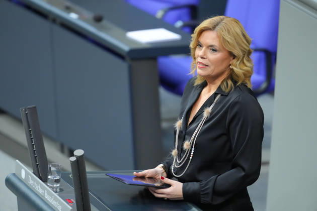 German Bundestag, 67th plenary session Julia Kloeckner CDU the President of the Bundestag speaks as a member of parliament in the current hour on violence against women and girls at the 67th session of the German Bundestag in Berlin, 25 03 2026 Berlin Berlin Germany