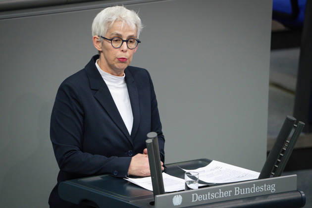 German Bundestag, 67th plenary session Ulle Schauws Gruene in portrait during his speech on the agenda item violence against women and girls at the 67th session of the German Bundestag in Berlin, 25 03 2026 Berlin Berlin Germany