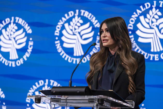March 25, 2026, Washington, Dc, United States: U.S. Ambassador to Greece, Kimberly Guilfoyle, delivers remarks during a discussion at the Transatlantic Gas Security Summit at the United States Institute of Peace, February 24, 2026 in Washington, D.C. Washington United States - ZUMAp138 20260325_zaa_p138_021 Copyright: xLowellxWhitman InteriorxDepartmex