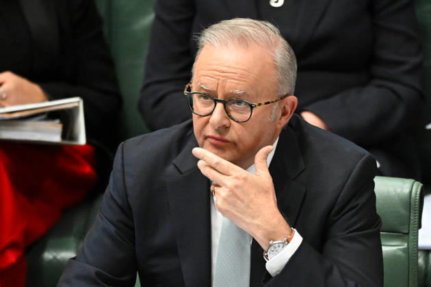 QUESTION TIME, Australian Prime Minister Anthony Albanese reacts during Question Time in the House of Representatives at Parliament House in Canberra, Wednesday, April 1, 2026. ( NO ARCHIVING CANBERRA AUSTRALIAN CAPITAL TERRITORY AUSTRALIA Copyright: xLUKASxCOCHx 20260401165871169475