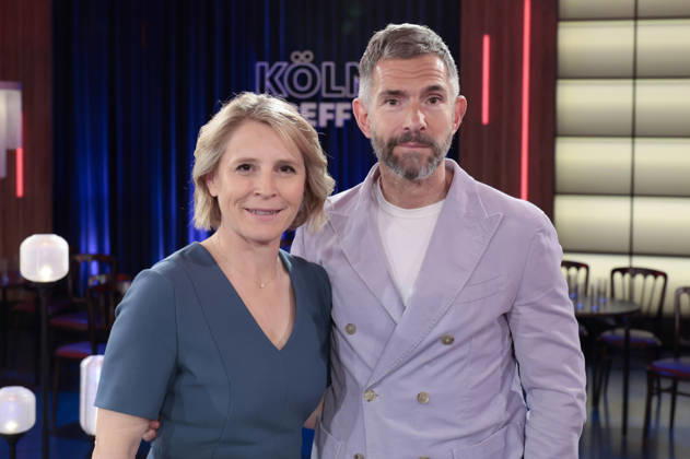 Susan Link and Micky Beisenherz at the recording of the WDR talk show Kölner Treff in WDR Studio BS 3 Cologne, 10 04 2026 Foto:xR.xSchmiegeltx xFuturexImagex koelner_treff1004_6454