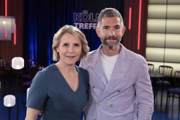 Susan Link and Micky Beisenherz at the recording of the WDR talk show Kölner Treff in WDR Studio BS 3 Cologne, 10 04 2026 Foto:xR.xSchmiegeltx xFuturexImagex koelner_treff1004_6455