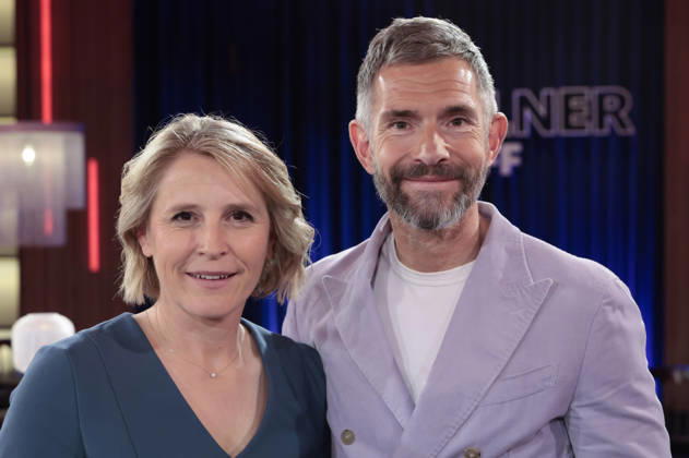 Susan Link and Micky Beisenherz at the recording of the WDR talk show Kölner Treff in WDR Studio BS 3 Cologne, 10 04 2026 Foto:xR.xSchmiegeltx xFuturexImagex koelner_treff1004_6457