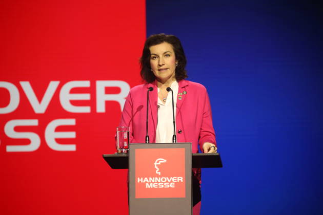 Dorothee Bär, Federal Minister of Research, Technology and Space, speaks at an event on the opening day of Hannover Messe in Hall 25, Center Stage Brazil is this years partner country of Hannover Messe Hannover, 20 04 2026 Copyright: xAgenturxMatthiasxWehnertx xM.xGränzdörferx