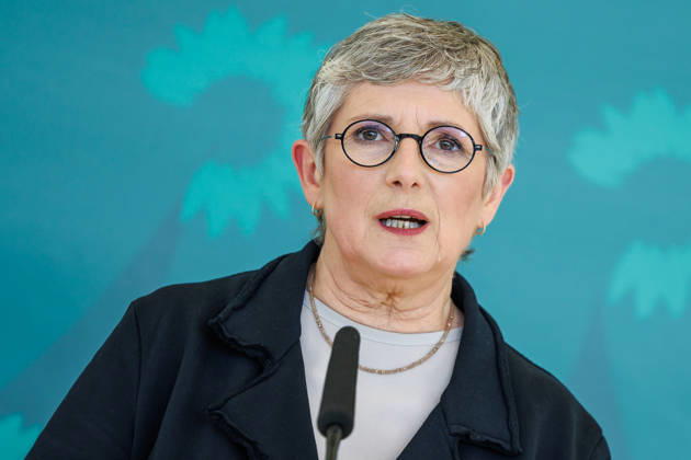 Bündnis 90 Die Grünen im Bundestag Britta Haßelmann from Bündnis 90 Die Grünen at a statement in the Bundestag on 21 04 26 in Berlin Berlin Berlin Germany Reichstag