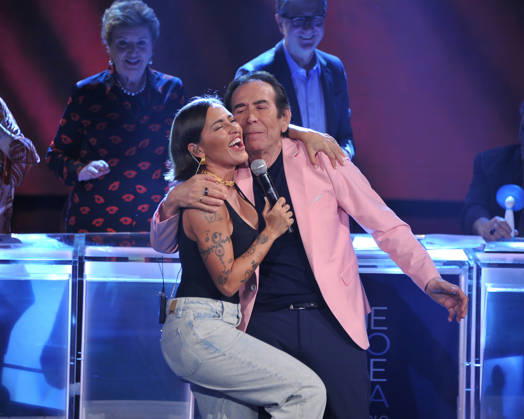 photo Mario Romano IPP Milan 26 04 2026 TV broadcast CHE TEMPO CHE FA in the photo the singer Serena Brancale with Giucas Casella, pseudonym of Giuseppe Casella Mariolo Italy Photo Press World Copyright CHE TEMPO CHE FA