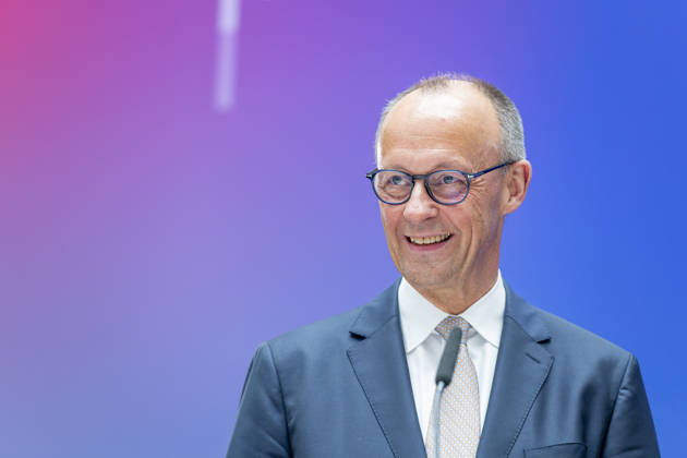 Friedrich Merz EUR, Germany, Berlin, 07 05 2026 Greeting by Federal Chancellor Friedrich Merz CDU at the festive event of the Federal Ministry for Digital and State Modernization on the occasion of its first anniversary In the presence of Karsten Wildberger CDU , Federal Minister for Digital and State Modernization Joint visit of the exhibitors