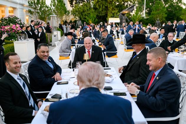 United States President Donald J Trump makes remarks as he hosts a group of law enforcement leaders United States President Donald J Trump makes remarks as he hosts a group of law enforcement leaders for a dinner to celebrate the start of National Police Week, in the Rose Garden of the White House in Washington, DC, USA, on Monday, May 11, 2026. Photo by White House Press Office apaimages Washington USA United States of America 110526_USA_USPO_00(1) Copyright: xapaimagesxWhitexHousexPressxOfficex xapaimagesx