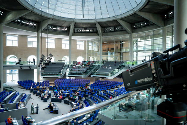 German Bundestag, 80th plenary session Symbolic image of the plenary chamber at the 80th session of the German Bundestag in Berlin Berlin Germany