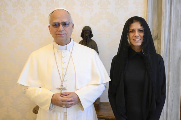 ITALY- REL VATICAN -POPE LEO XVI DURING A PRIVATE AUDIENCE WITH MS.MIHAELA DOTSOVA,PRESIDENT OF THE NATIONAL ASSEMBLY OF THE REPUBLIC OF BULGARIA May 22, 2026 ITALY REL - Vatican,May 22, 2026: Pope Leo XIV receives in audience Ms. Mihaela Dotsova, President of the National Assembly of the Republic of Bulgaria EDITORIAL USE ONLY - NO BOOKS Copyright: xVATICANxMEDIAx xCatholicxPressxPhotox