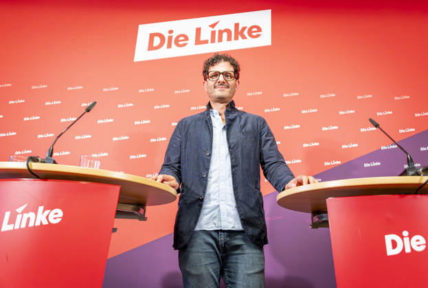 Luigi Pantisano EUR, Germany, Berlin, July 6, 2026 Press conference by Luigi Pantisano, Chair of the Die Linke party, at the Karl Liebknecht House on current issues