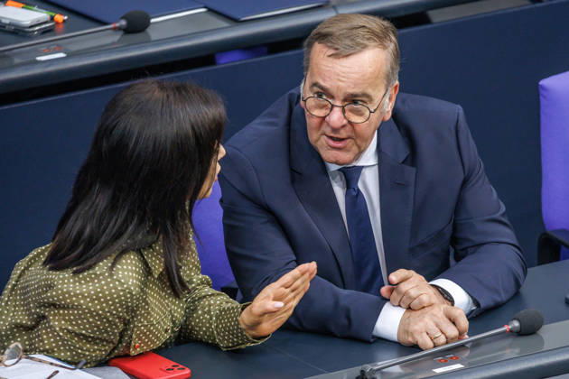 German Bundestag: Katherina Reiche (CDU), Federal Minister for Economic Affairs and Energy, and Boris Pistorius (SPD), Federal Minister of Defense, at the German Bundestag on July 9, 2026, in Berlin, Berlin, Berlin, Germany, Bundestag