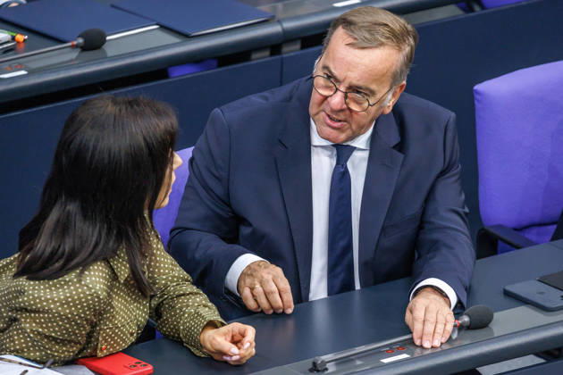 German Bundestag: Katherina Reiche (CDU), Federal Minister for Economic Affairs and Energy, and Boris Pistorius (SPD), Federal Minister of Defense, at the German Bundestag on July 9, 2026, in Berlin, Berlin, Berlin, Germany, Bundestag