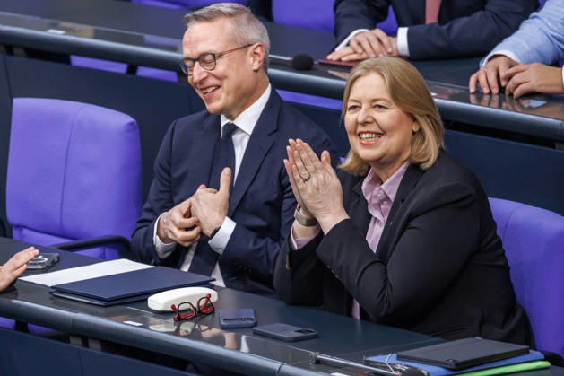 Bundestag: Karsten Wildberger (CDU), Federal Minister for Digital Affairs and State Modernization, and Bärbel Bas (SPD), Federal Minister of Labor and Social Affairs, at the German Bundestag on July 9, 2026, in Berlin, Berlin, Berlin, Germany, Bundestag