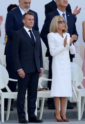 President Emmanuel Macron and Brigitte Macron at the July 14 military ceremony in Paris Jacovides Liewig Bestimage Bastille Day military parade on July 14, 2026, Paris, France  Copyright: xJacovidesx xLiewigx xBestimagexJacovidesx xLiewigx xBestimagex