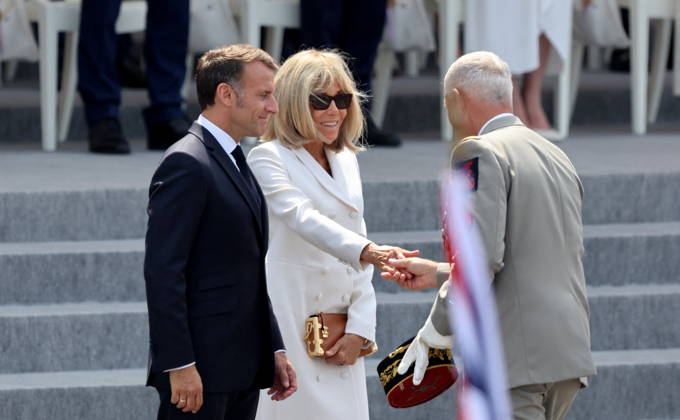 President Emmanuel Macron and Brigitte Macron at the July 14 military ceremony in Paris Jacovides Liewig Bestimage Bastille Day military parade on July 14, 2026, Paris, France  Copyright: xJacovidesx xLiewigx xBestimagexJacovidesx xLiewigx xBestimagex