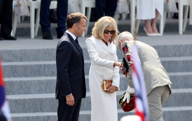 President Emmanuel Macron and Brigitte Macron at the July 14 military ceremony in Paris Jacovides Liewig Bestimage Bastille Day military parade on July 14, 2026, Paris, France  Copyright: xJacovidesx xLiewigx xBestimagexJacovidesx xLiewigx xBestimagex