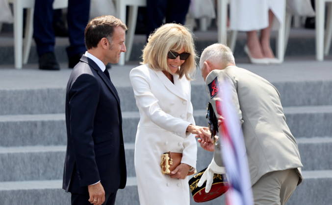 President Emmanuel Macron and Brigitte Macron at the July 14 military ceremony in Paris Jacovides Liewig Bestimage Bastille Day military parade on July 14, 2026, Paris, France  Copyright: xJacovidesx xLiewigx xBestimagexJacovidesx xLiewigx xBestimagex