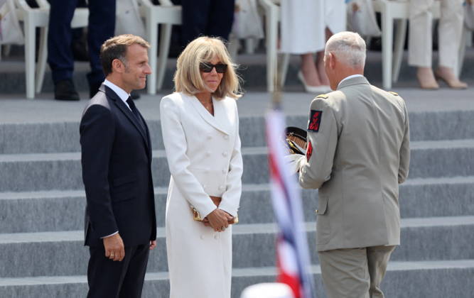 President Emmanuel Macron and Brigitte Macron at the July 14 military ceremony in Paris Jacovides Liewig Bestimage Bastille Day military parade on July 14, 2026, Paris, France  Copyright: xJacovidesx xLiewigx xBestimagexJacovidesx xLiewigx xBestimagex