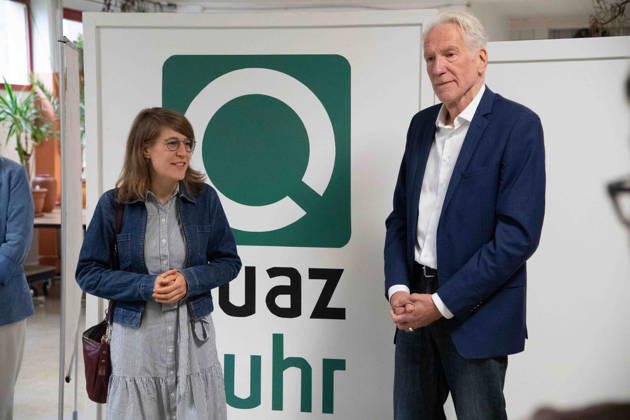 Verena SCHAEFFER, Schäffer, Minister for Children, Youth, Family, Equality, Refugees, and Integration of the State of North Rhine-Westphalia, visits the Quaz Ruhr Language and Training Center in Bochum on July 22, 2026