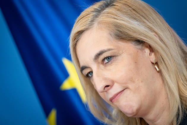 Nina Warken, Federal Minister for Special Tasks, Head of the Federal Chancellery, and Federal Government Commissioner for the Federal Intelligence Services, during a press conference at the Federal Chancellery on the reform of intelligence service legislation, Berlin, Germany, Federal Chancellery