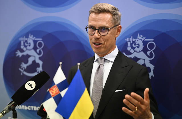 LKS 20260824 Finland s President Alexander Stubb is speaking during his press conference in the evening after the Coalition of the Willing Meeting in Kyiv, Ukraine on Ukraine’s 35th Independence Day, August 24, 2026. - ANTTI AIMO-KOIVISTO Kiova Ukraine  Copyright: xAnttixAimo-Koivistox k9gP-IdFSGA