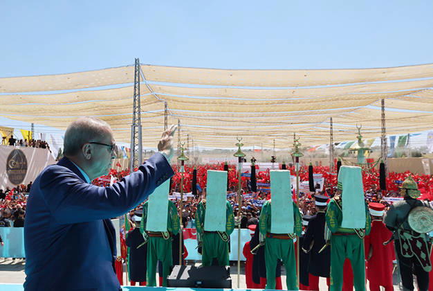 Turkish President Erdogan Attends 955th Anniversary of Manzikert Victory Turkish President Recep Tayyip Erdogan attends a ceremony marking the 955th anniversary of the Victory of Manzikert at the Battle of Manzikert Historical National Park in eastern Türkiye, on August 26, 2026. The commemoration marks the 1071 Battle of Manzikert and the conquest of Anatolia. Photo by Turkish presidency apaimages Istanbul Istanbul Turkey 260826_T__rkiye_TPO_00(5) Copyright: xapaimagesxTurkishxpresidencyx xapaimagesx