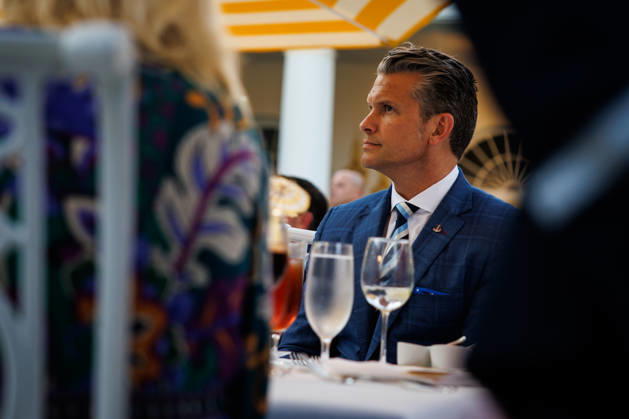 United States Secretary of War Pete Hegseth listens as US President Donald J Trump makes remarks as he hosts Republican lawmakers for an End of Summer BBQ in the Rose Garden of the White House in Washington, DC, USA, on September 2, 2026. Copyright: xSamuelxCorumx xPoolxviaxCNPx MediaPunchx