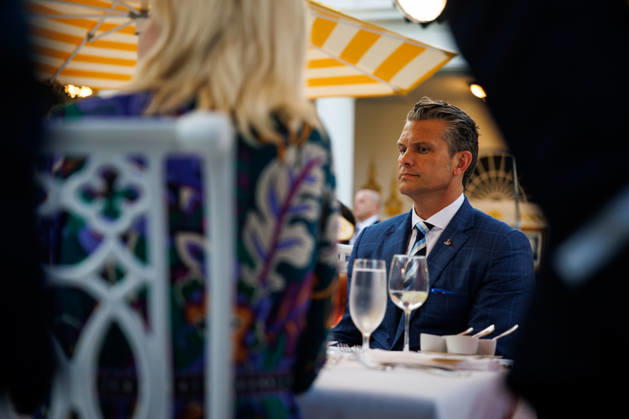 United States Secretary of War Pete Hegseth listens as US President Donald J Trump makes remarks as he hosts Republican lawmakers for an End of Summer BBQ in the Rose Garden of the White House in Washington, DC, USA, on September 2, 2026. Copyright: xSamuelxCorumx xPoolxviaxCNPx MediaPunchx