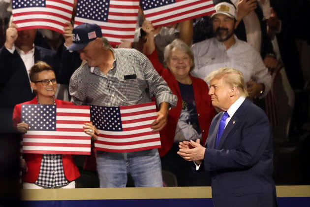 The President of the United States, Donald Trump, arrives at the Republican Party convention auditorium to deliver a speech in Dallas, United States, 09 September 2026. With prayers and praise for Donald Trump, Republicans open their national convention in Texas !ACHTUNG: NUR REDAKTIONELLE NUTZUNG! Copyright: xCARLOSxRAMIREZx AME6022 20260910-55021354685_1