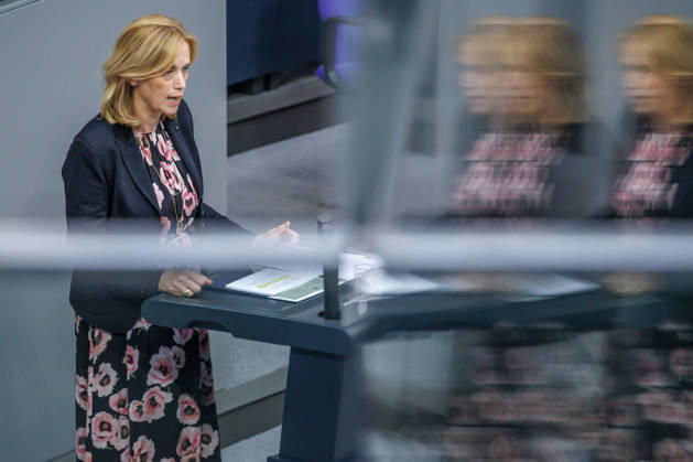 Bundestag: Karin Prien (CDU), Federal Minister for Family Affairs, in the German Bundestag on September 10, 2026, in Berlin, Berlin, Germany, Bundestag