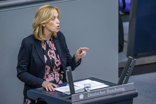 Bundestag: Karin Prien (CDU), Federal Minister for Family Affairs, in the German Bundestag on September 10, 2026, in Berlin, Berlin, Germany, Bundestag