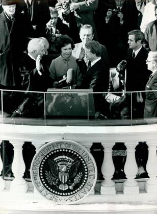 RECORD DATE NOT STATED Jimmy Carter taking Presidential Oath of Office in Washington DC on January 20, 1977 Jimmy Carter taking Presidential Oath of Office in Washington DC on January 20, 1977. Copyright: 1072_05_Sub04718_47661_V_00073A