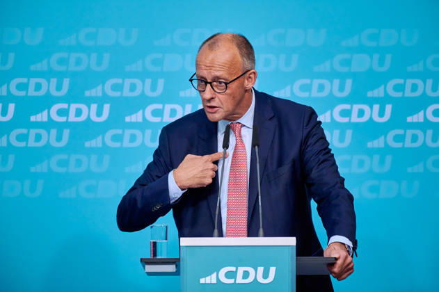 Chancellor Friedrich Merz at the CDU’s final campaign rally ahead of the upcoming Berlin House of Representatives election at the Konrad Adenauer House in Berlin. Snapshot photography by F. Boillot