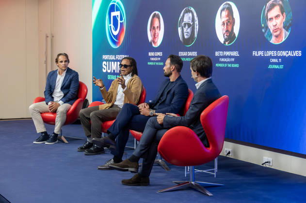 September 22, 2026, Lisbon, Lisbon, Portugal: NUNO GOMES, EDGAR DAVIDS, BETO PIMPAREL and FILIPE LOPES GONo¡ALVES participating in the social impact panel at the Portugal Football Summit at the Cidade do Futebol in Oeiras. Lisbon Portugal - ZUMAr238 20260922_zip_r238_036 Copyright: xRicardoxRochax