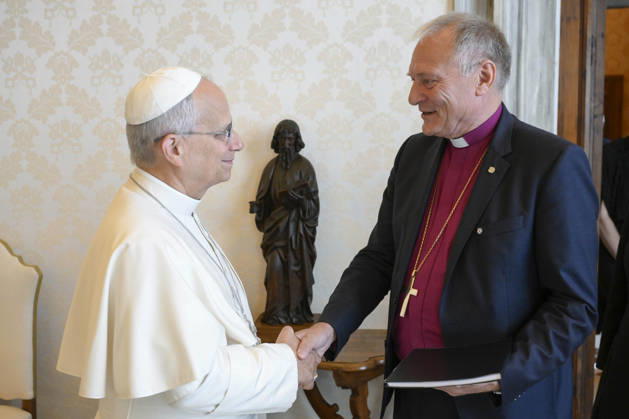 IPA89177464 - Italy, Rome, Vatican, October 1, 2026: Pope Leo XIV receives a delegation from the Lutheran World Federation in a private audience at the Vatican. Photograph by VATICAN MEDIA Catholic Press Photo Copyright: xVATICANxMEDIA xCatholicxPressxPhotox xx IPA89177464