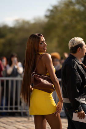 IPA89218143 - Paris, France, October 2, 2026. Guests arrive at the LOEWE Spring Summer 2027 show during Paris Fashion Week. Copyright: xGINEVRAxFATARELLAx xx IPA89218143