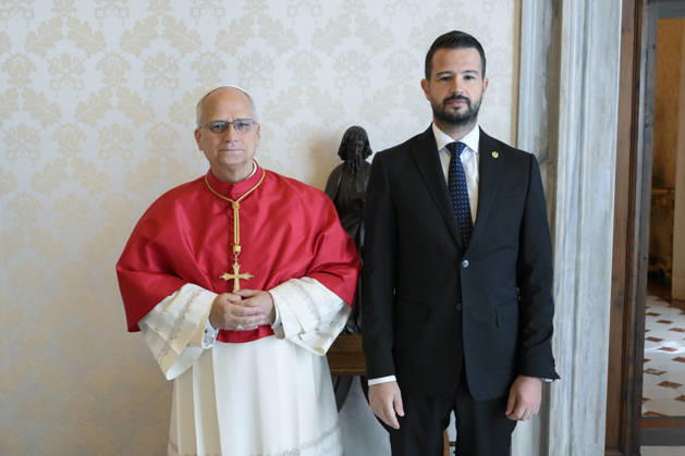 IPA89254423 - Italy, Rome, Vatican, October 3, 2026: Pope Leo XIV receives His Excellency Mr. Jakov Milatovic, President of Montenegro, in a private audience at the Vatican. Photograph by VATICAN MEDIA Catholic Press Photo Copyright: xVATICANxMEDIA xCatholicxPressxPhotox xx IPA89254423