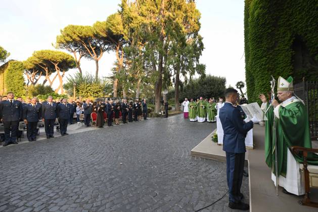 IPA89265437 - Italy, Rome, Vatican, October 3, 2026 Pope Leo XIV Pope Leo XIV celebrating Holy Mass for the Gendarmerie Corps in the Vatican Gardens, Vatican. Photo by VATICAN MEDIA Catholic Press Photo Copyright: xVATICANxMEDIA xCatholicxPressxPhotox xx IPA89265437