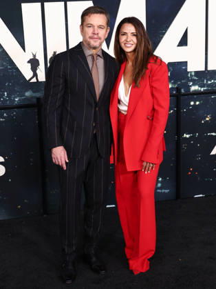 World Premiere Of Netflix s Animals WESTWOOD, LOS ANGELES, CALIFORNIA, USA - OCTOBER 01: Matt Damon and wife Luciana Barroso arrive at the World Premiere Of Netflix s Animals held at Westwood Village Theater on October 1, 2026 in Westwood, Los Angeles, California, United States. (Photo by Xavier Collin Image Press Agency)